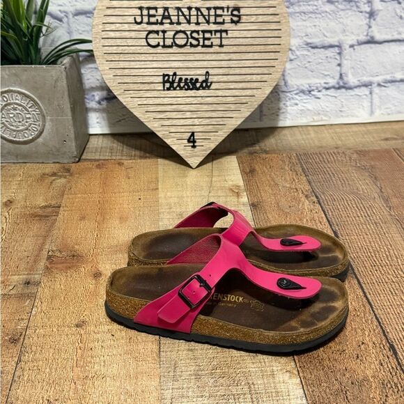 Birkenstock Womens Gizeh Patent Hot Pink Regular Width Size 38 - L 7 US - Picture 12 of 13